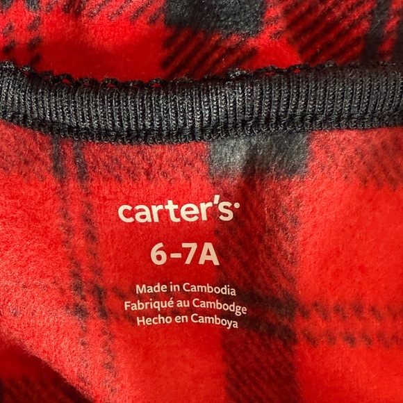 Carter’s Fleece Buffalo Plaid Nightgown – Size 6/7 - Picture 5 of 6